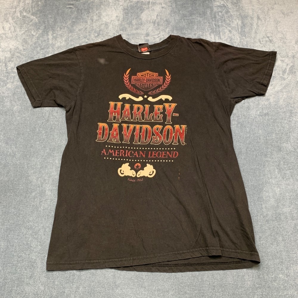 Harley Davidson Motorcycle American Legend T Shirt Mens M/L Black Graphic Print